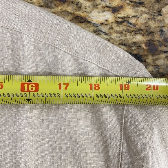 Spencer Tyler Beige Linen Long Sleeve Button Down Shirt size XL - Picture 6 of 8
